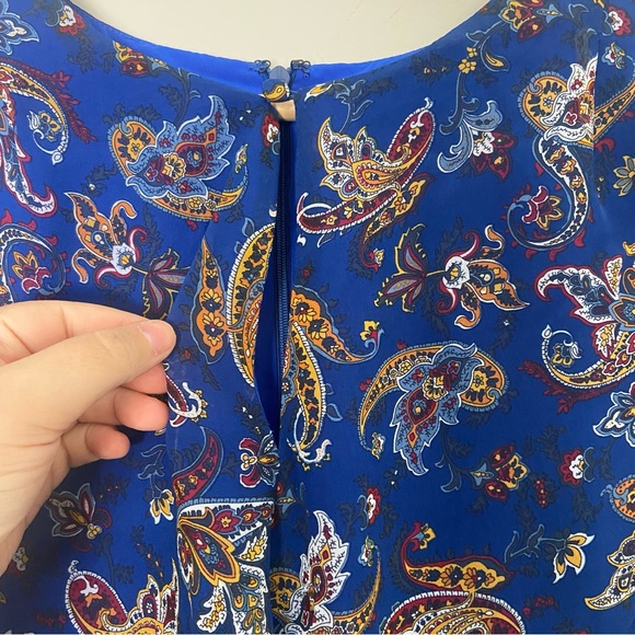 NWT Sam Edelman Blue Paisley Print Short Sleeve Mini Dress - Picture 5 of 8